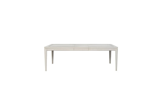 Trilogy Vanilla Dining Table with Metal Inlay