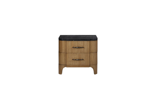 Calia 2-Drawer Stone Top Nightstand