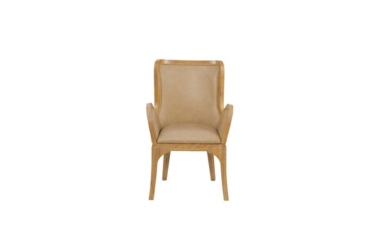 Tapestry Upholstered Leather Arm Chair