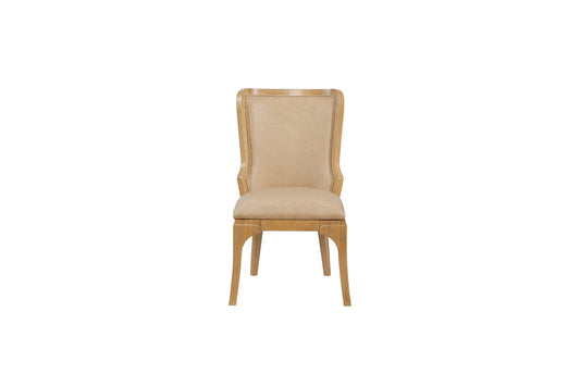 Tapestry Upholstered Leather Side Chair