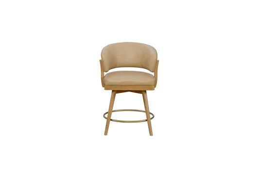 Tapestry Leather Swivel Counter Stool