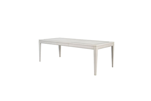 Trilogy Vanilla Dining Table with Metal Inlay