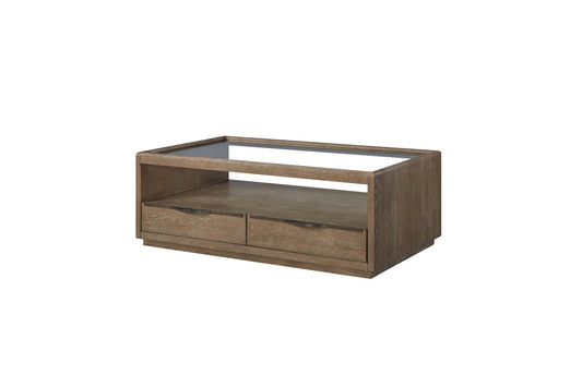 Trilogy Cocoa Glass Top Cocktail Table