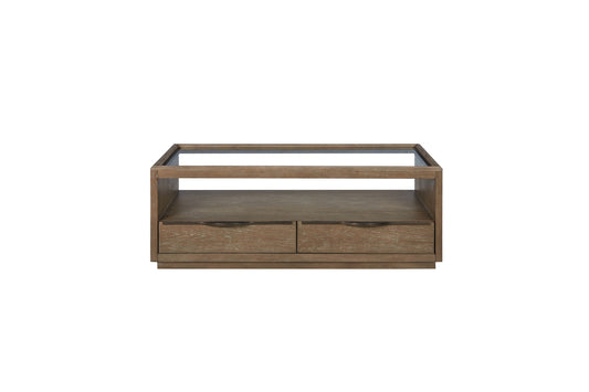 Trilogy Cocoa Glass Top Cocktail Table