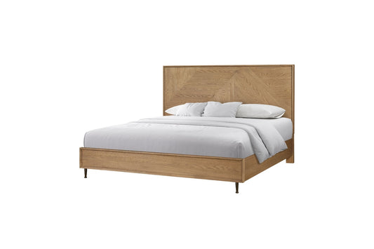 Linné Wheat Wood Panel Bed