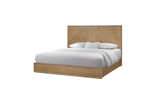 Linné Wheat Wood Panel Bed
