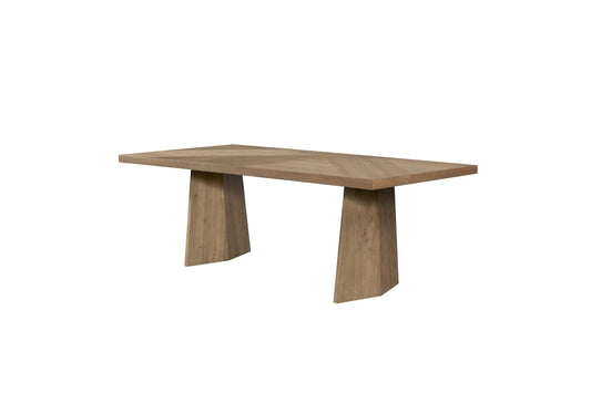 Linné Wheat Faceted Double Pedestal Table