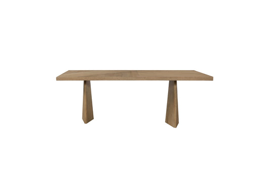 Linné Wheat Faceted Double Pedestal Table