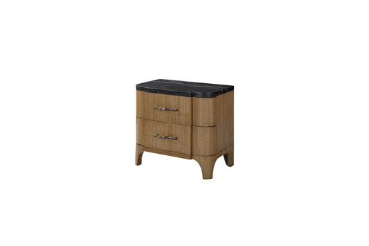 Calia 2-Drawer Stone Top Nightstand