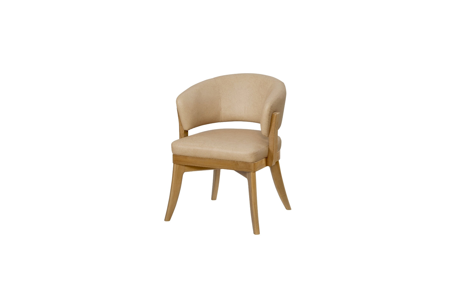 Tapestry Upholstered Leather Barrel Chair