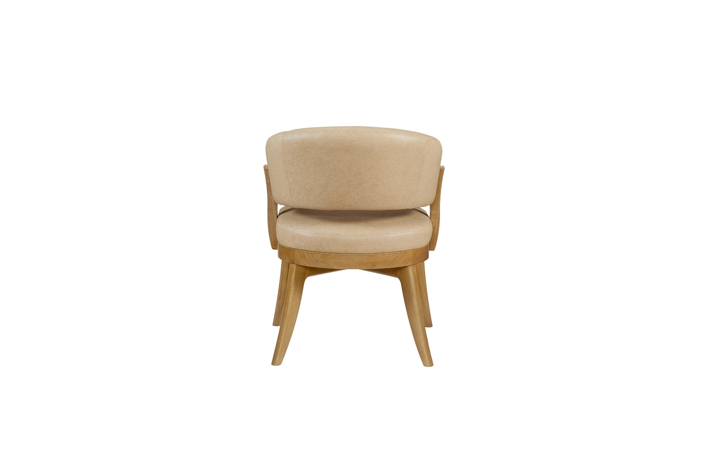Tapestry Upholstered Leather Barrel Chair