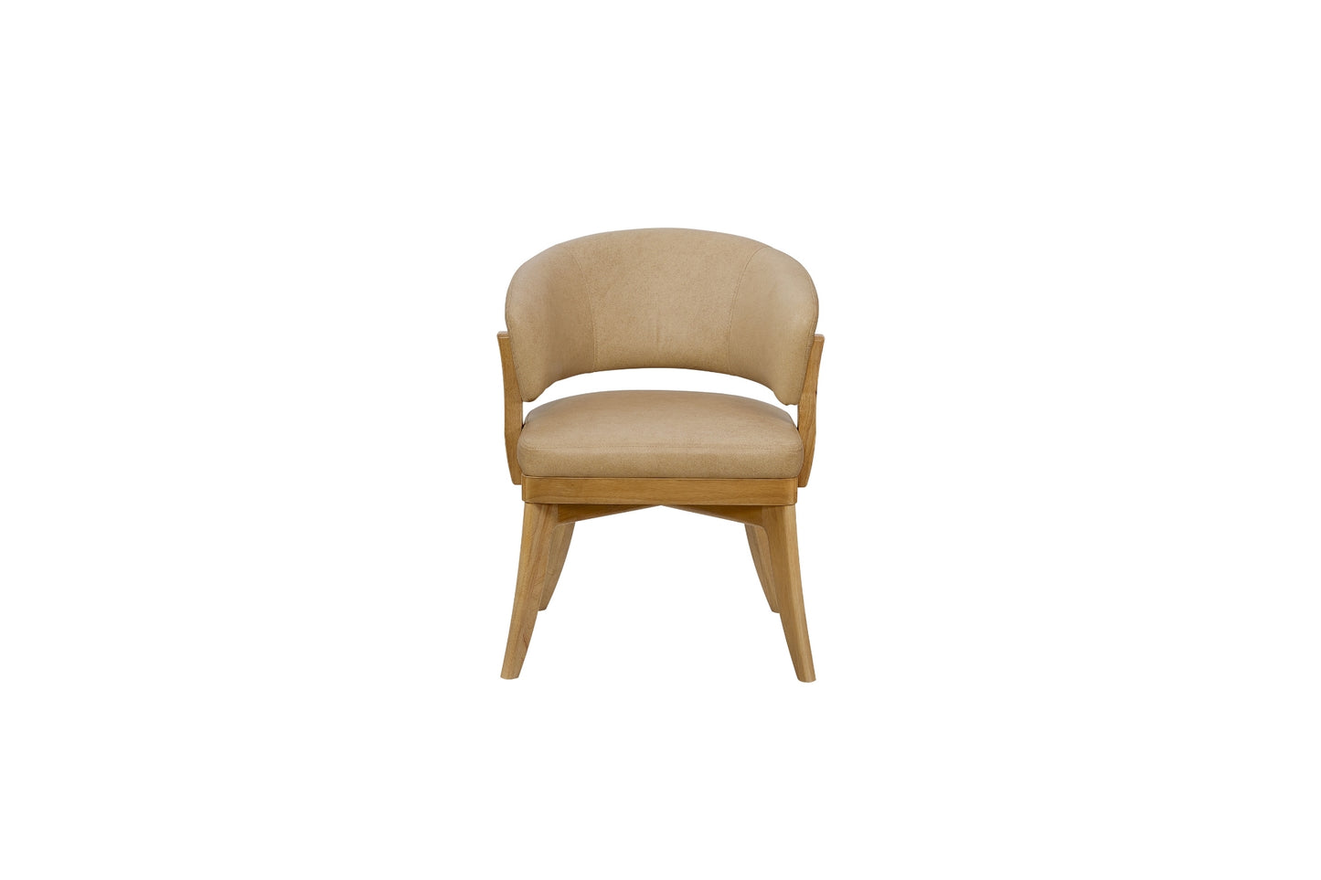Tapestry Upholstered Leather Barrel Chair