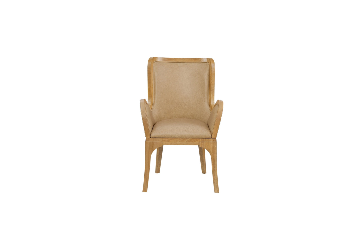 Tapestry Upholstered Leather Arm Chair
