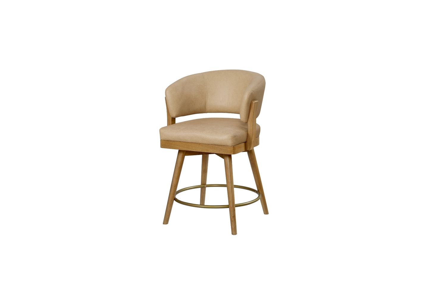 Tapestry Leather Swivel Counter Stool