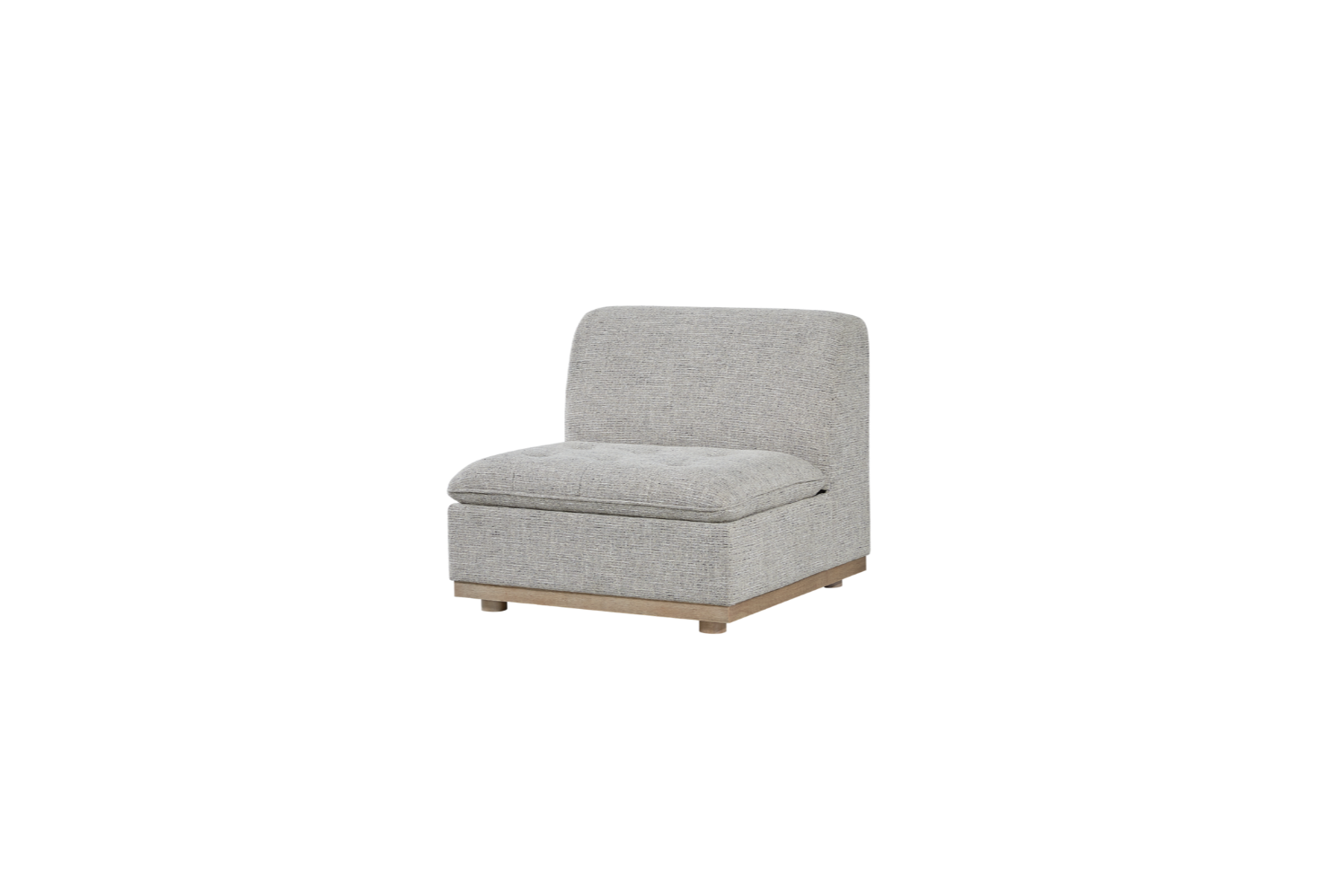 Gray armless chair on a white background